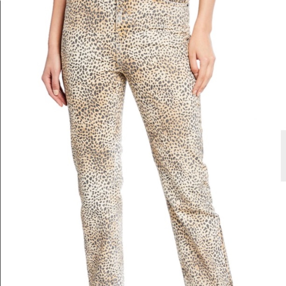 Alexander Wang cheetah cult rise high waist denim